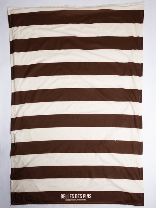 Serviette de plage Rayée Cacao
